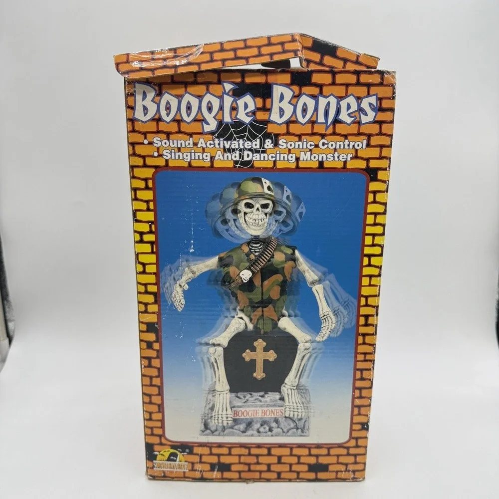 Funrise Boogie Bones Dancing Singing Soldier Ace Spades Skeleton Halloween W Box